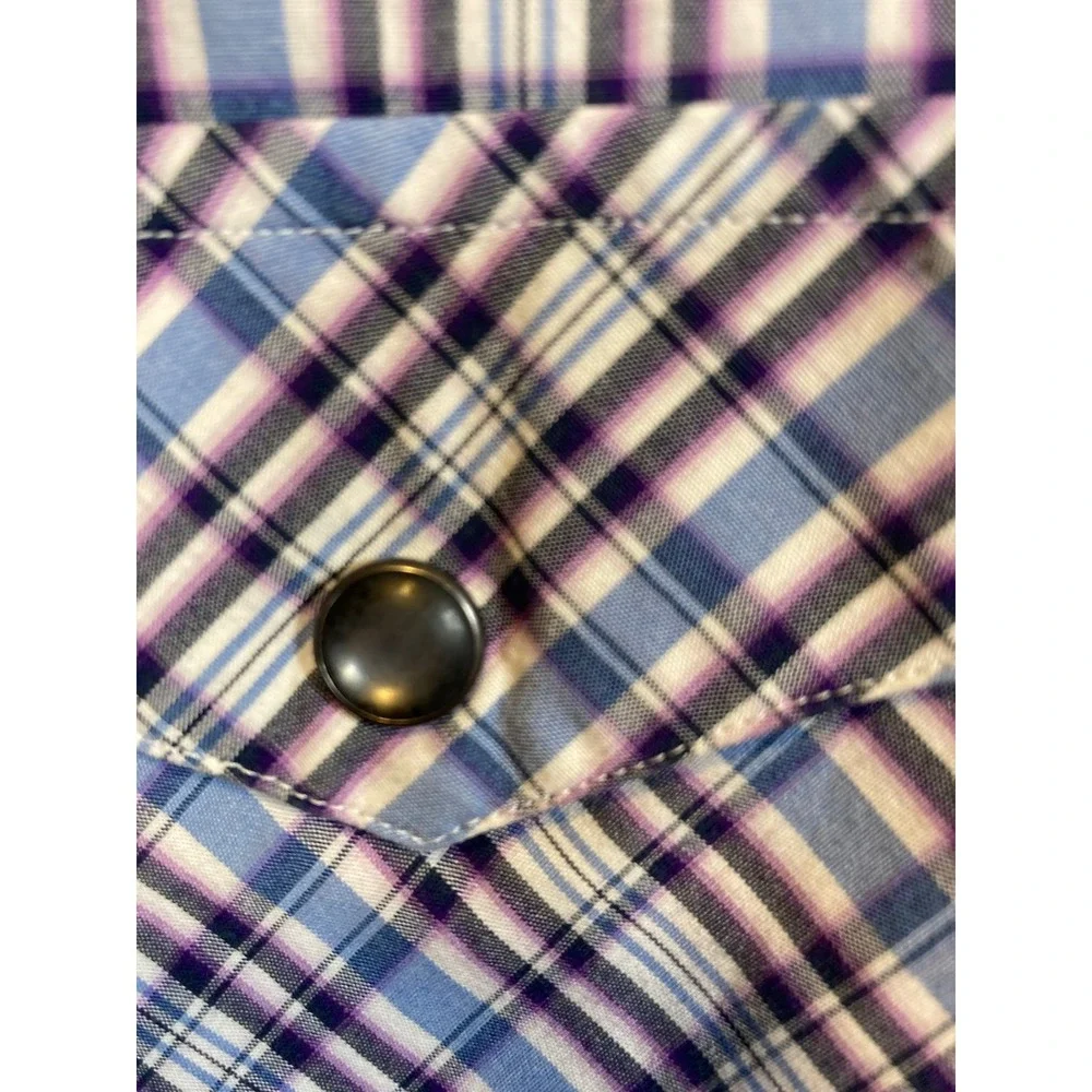 Banana Republic Mens XL Western Plaid Pearl Snap Long Sleeve Shirt Bundle 2pk